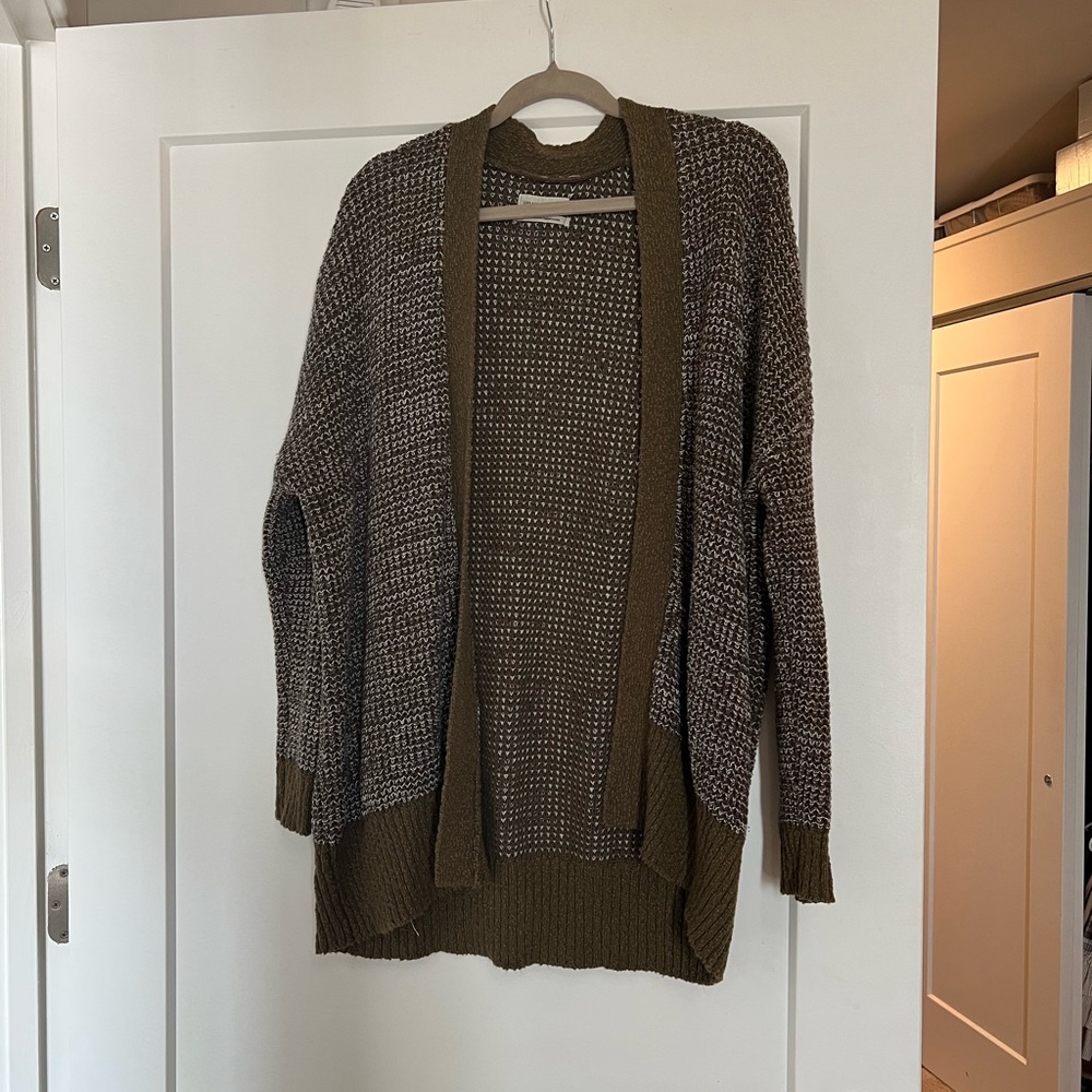 Green and white urban outfitters cardigan